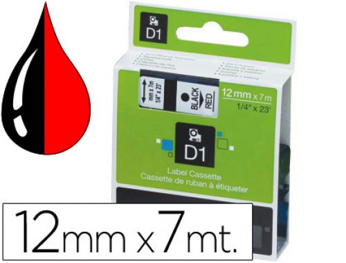 Fita dymo d1 preto-vermelho 12 mm x 7 mt , Dymo , 18602 , 5411313450171